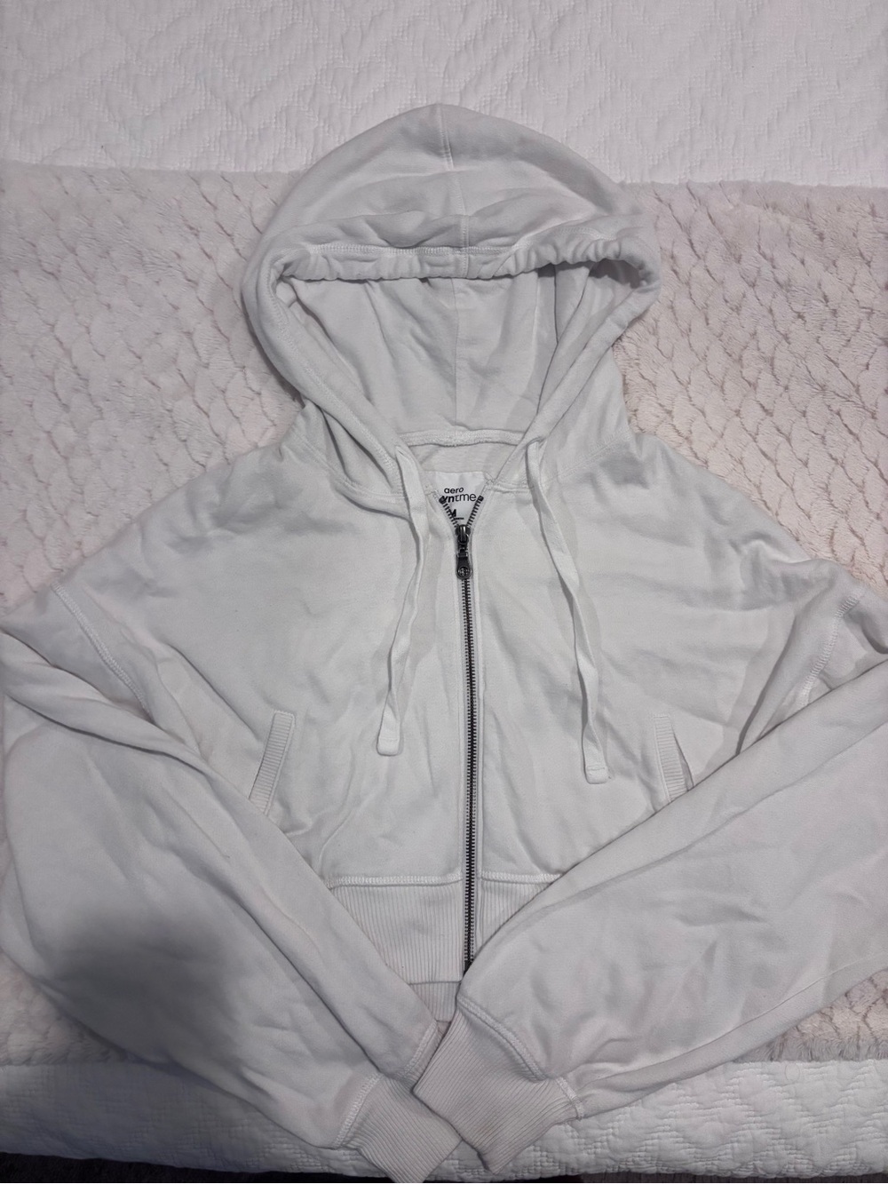 Unbranded White Zip Front Hoodie Bomber Jacket